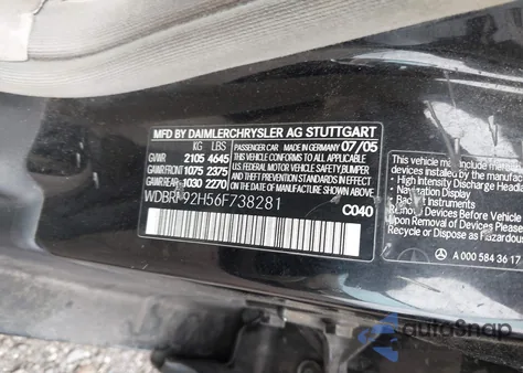 2006 Mercedes-Benz C 280 Luxury 4Matic из США, поврежденный, VIN WDBRF92H56F738281